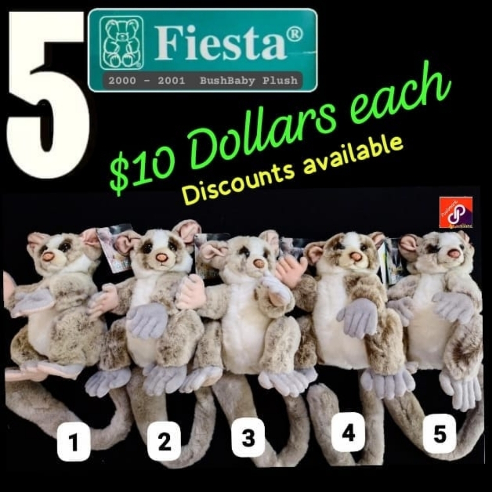 Fiesta Bushbaby Plush  - 5 Available @ $10 Each - Deets In The Description